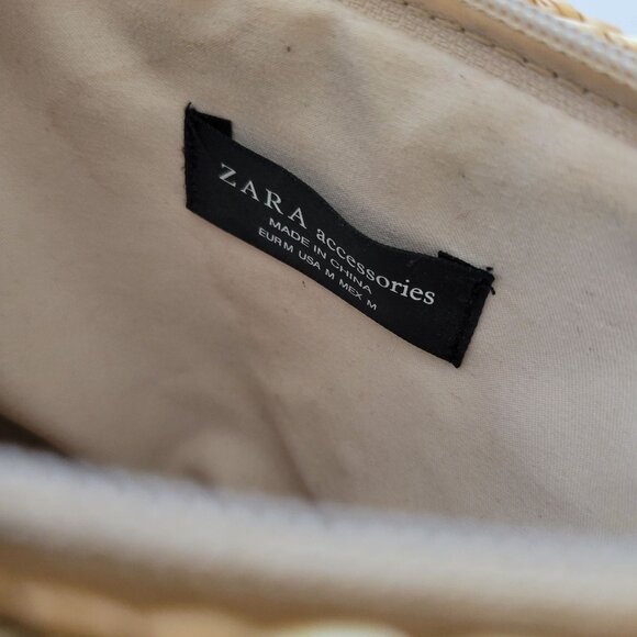 Zara Multicolor Straw Crossbody Bag With Pom-Pom Tassels - Picture 4 of 6